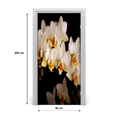 Self-adhesive door sticker On the door orchid