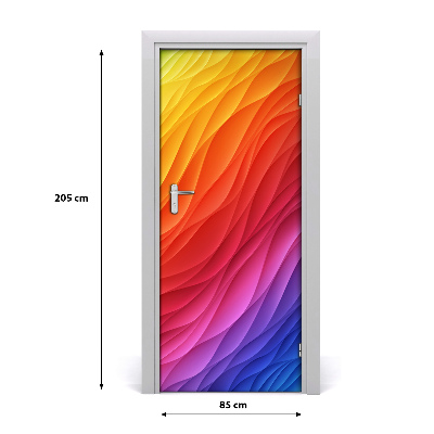 Self-adhesive door sticker Colorful waves