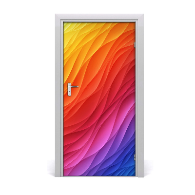 Self-adhesive door sticker Colorful waves