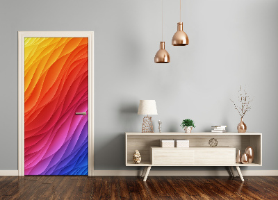 Self-adhesive door sticker Colorful waves