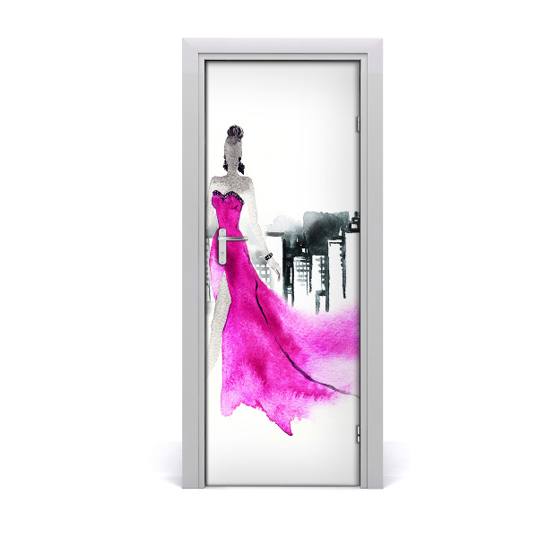 Self-adhesive door sticker Fashion illustration