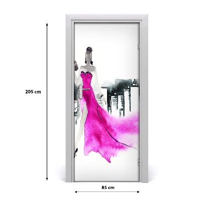 Self-adhesive door sticker Fashion illustration