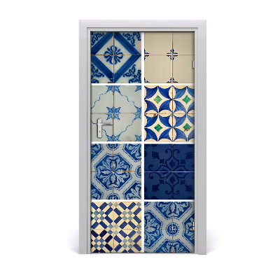 Self-adhesive door sticker Portuguese tiles