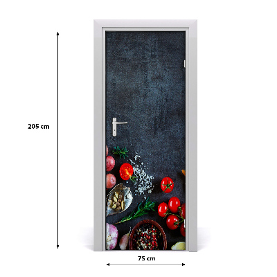 Door veneer Vegetables and spices