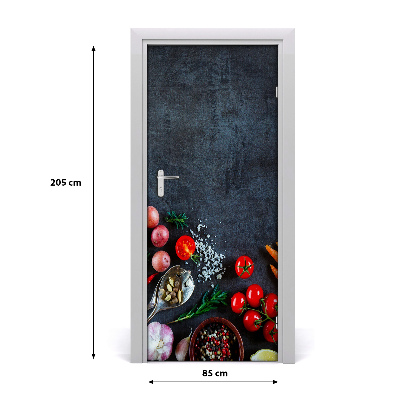 Door veneer Vegetables and spices