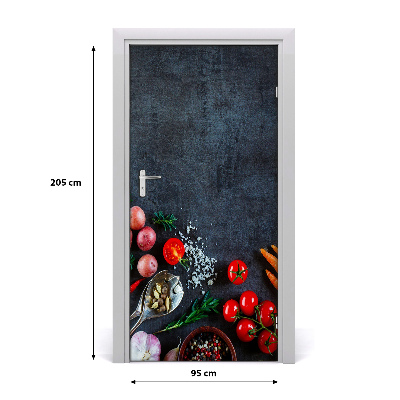 Door veneer Vegetables and spices