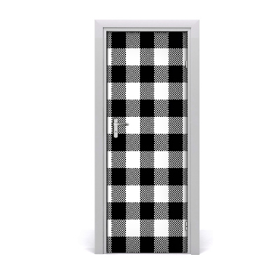 Door wallpaper Black and white grille