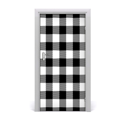 Door wallpaper Black and white grille