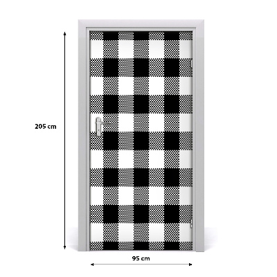 Door wallpaper Black and white grille