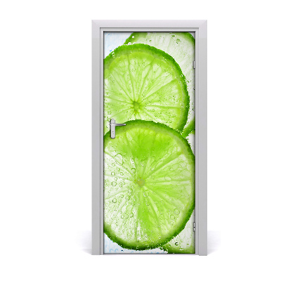 Self-adhesive door sticker Lime under water