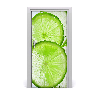 Self-adhesive door sticker Lime under water