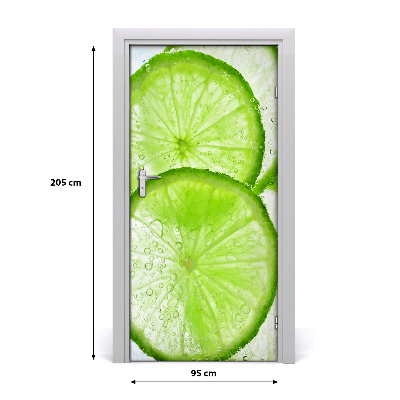 Self-adhesive door sticker Lime under water