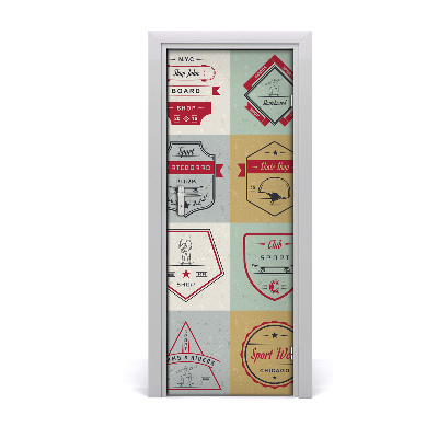 Self-adhesive door sticker Skateboard signs