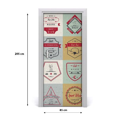 Self-adhesive door sticker Skateboard signs