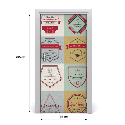 Self-adhesive door sticker Skateboard signs