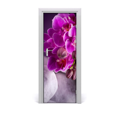 Self-adhesive door sticker Pink orchid