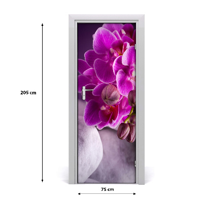 Self-adhesive door sticker Pink orchid