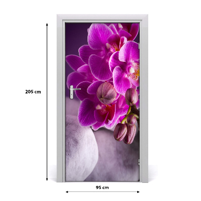 Self-adhesive door sticker Pink orchid