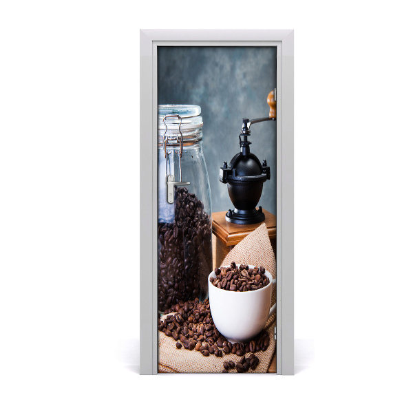 Self-adhesive door sticker Coffee grinder