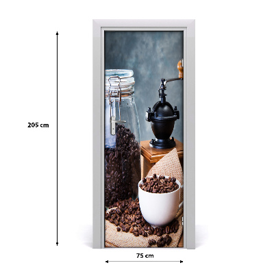 Self-adhesive door sticker Coffee grinder