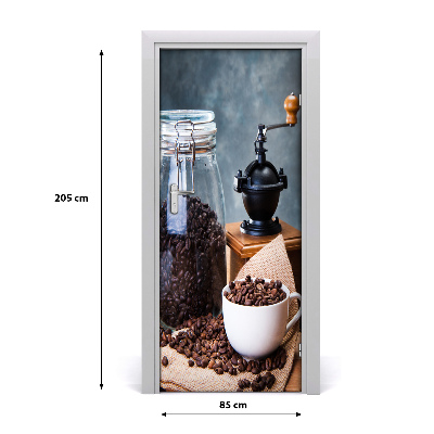 Self-adhesive door sticker Coffee grinder