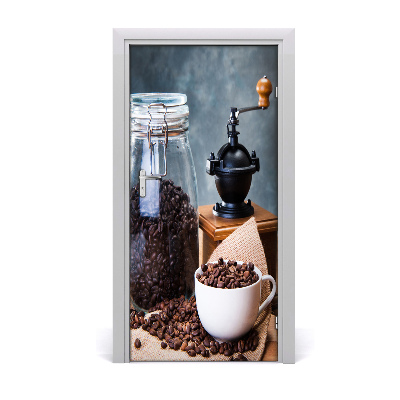 Self-adhesive door sticker Coffee grinder