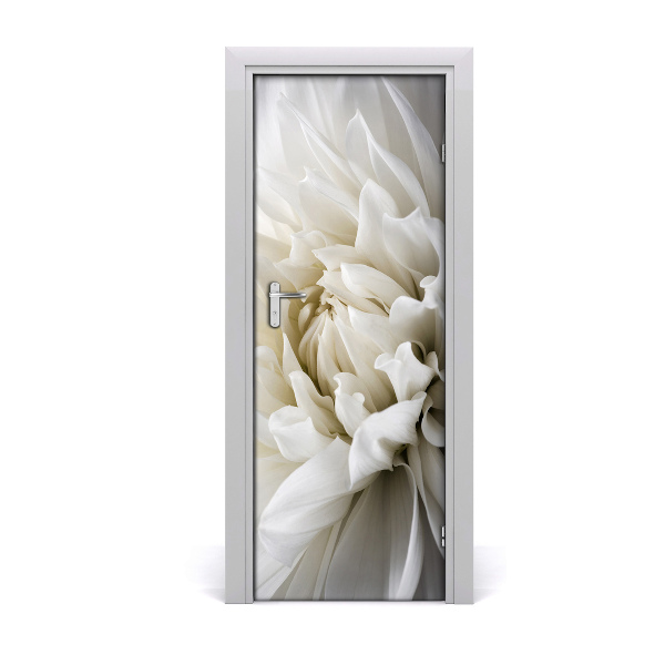 Self-adhesive door sticker White dahlia