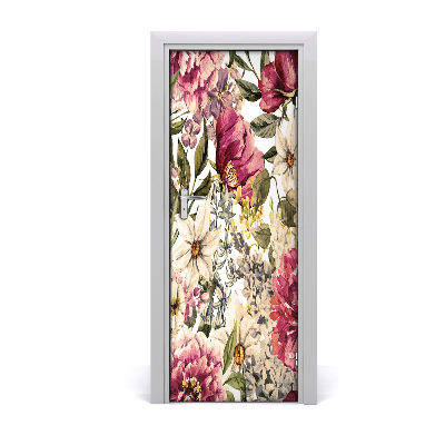 Self-adhesive door veneer Floral pattern