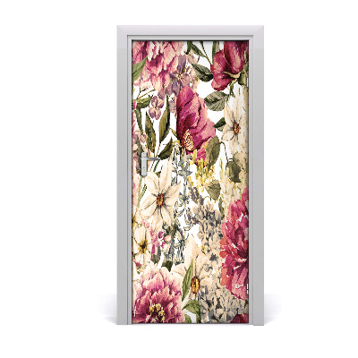 Self-adhesive door veneer Floral pattern