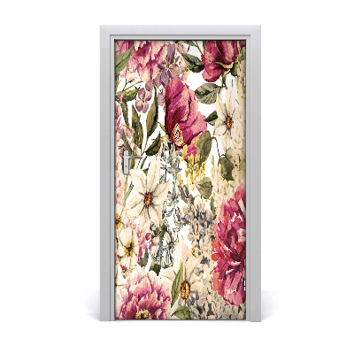 Self-adhesive door veneer Floral pattern