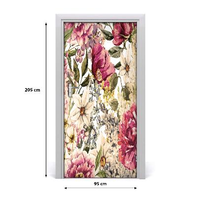 Self-adhesive door veneer Floral pattern