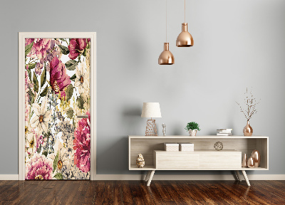 Self-adhesive door veneer Floral pattern