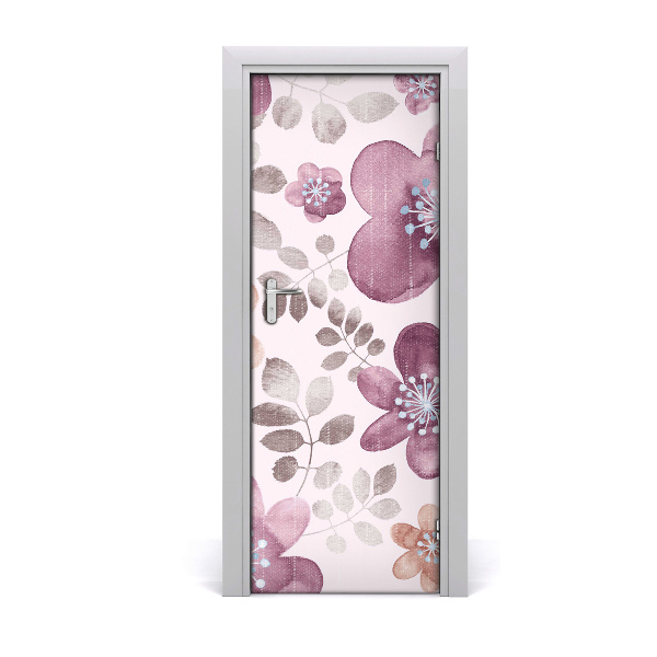 Self-adhesive door veneer Floral pattern