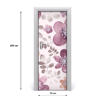 Self-adhesive door veneer Floral pattern