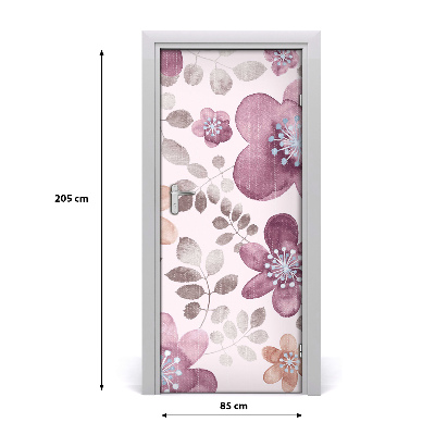 Self-adhesive door veneer Floral pattern