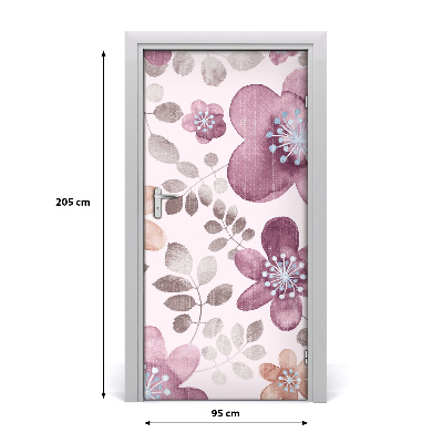 Self-adhesive door veneer Floral pattern