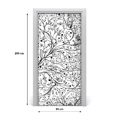 Self-adhesive door wallpaper Twigs