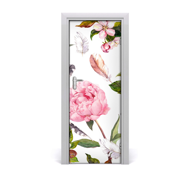 Self-adhesive door veneer Floral pattern