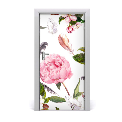 Self-adhesive door veneer Floral pattern