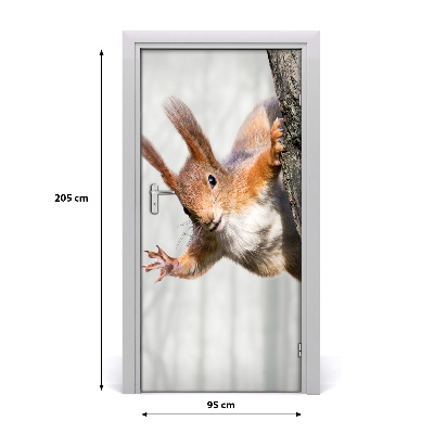 Self-adhesive door sticker Squirrel on the tree