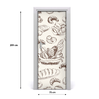 Self-adhesive door sticker Bread