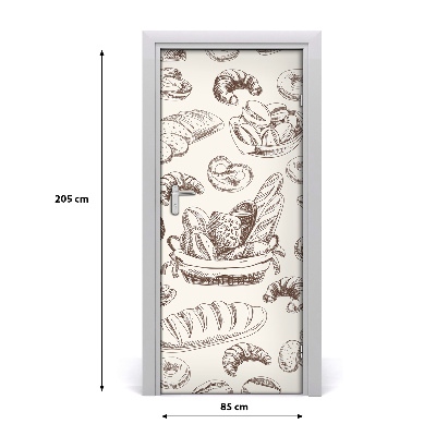 Self-adhesive door sticker Bread