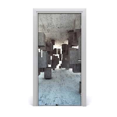 Door wallpaper Cubes in concrete