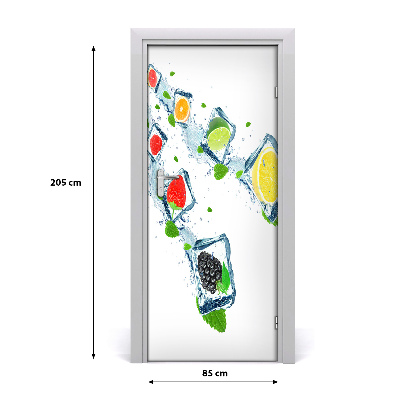 Self-adhesive door sticker Fruit and ice