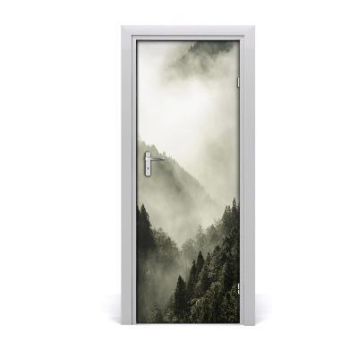 Door wallpaper Fog over the forest