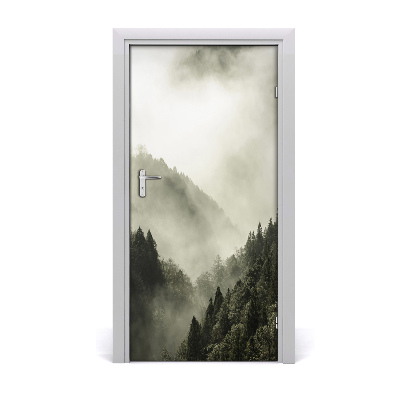 Door wallpaper Fog over the forest