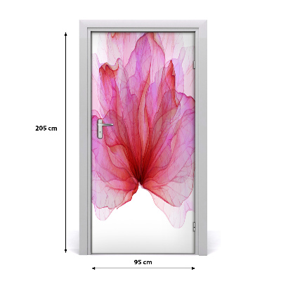 Self-adhesive door veneer Pink flower