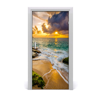 Door wallpaper Sunset sea