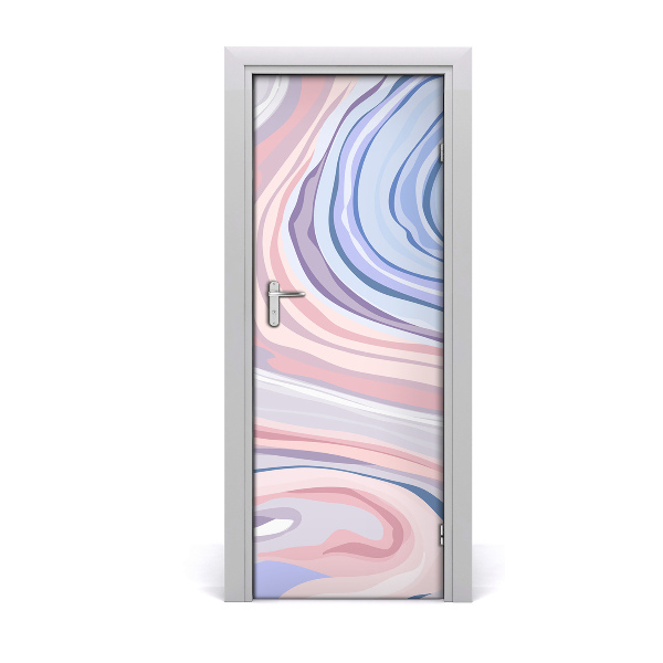 Self-adhesive door sticker Abstraction of waves