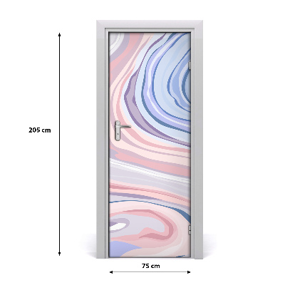 Self-adhesive door sticker Abstraction of waves